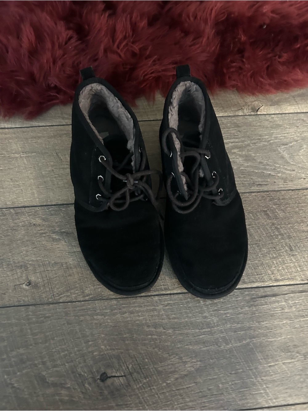 UGG Men's Black Suede Chukka Boots with Fleece Lining